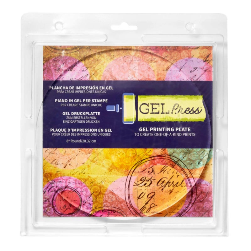 Gel Press Monoprinting Print Plate - 8  Circle Gel Plate - Gelli Plate - Reusable Gel Printing Plate for Press Art for Card Making  Scrapbooking  Journaling  Arts and Crafts  Home Decor - Image 1